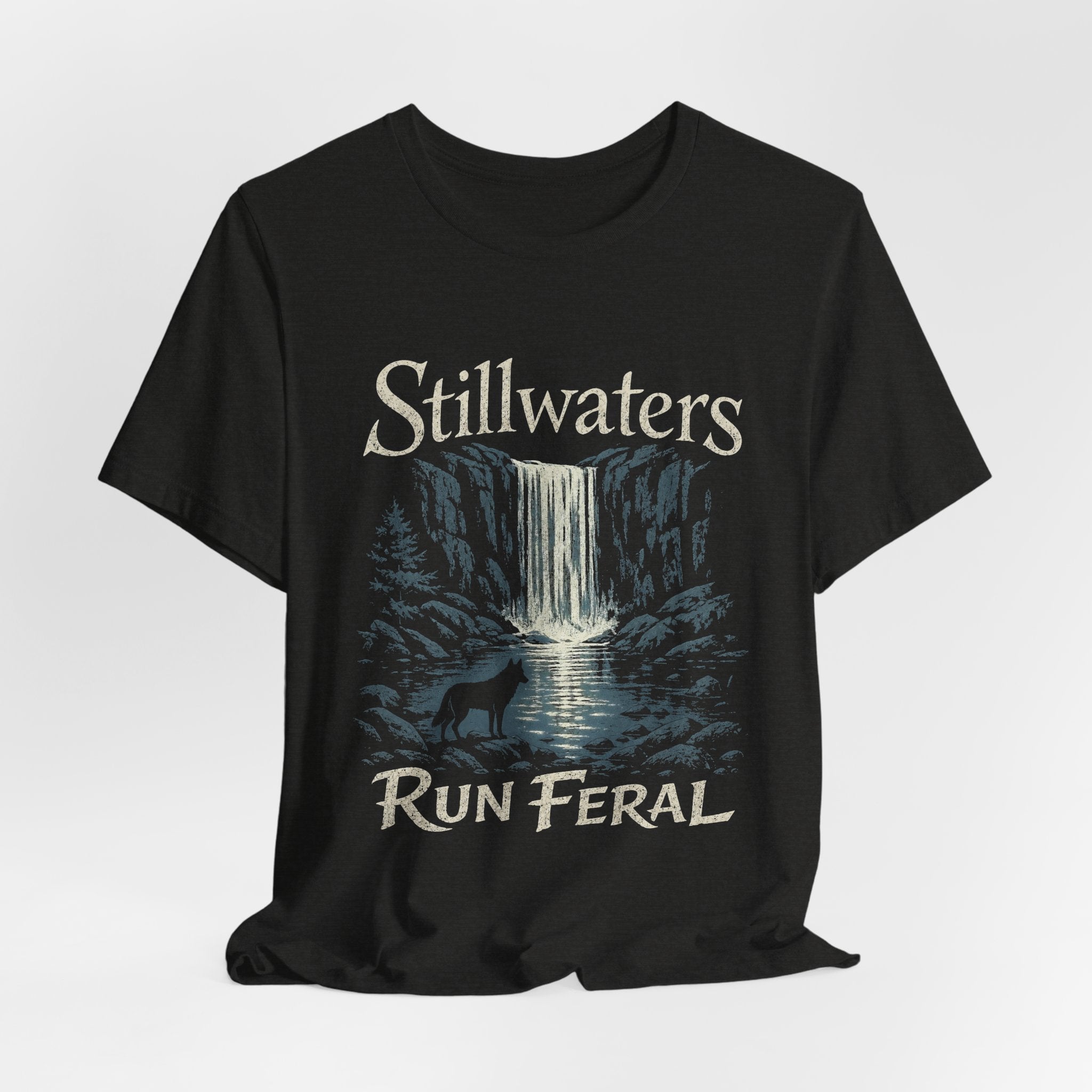 Stillwaters Run Feral T-Shirt — Waterfall Nature Graphic Tee