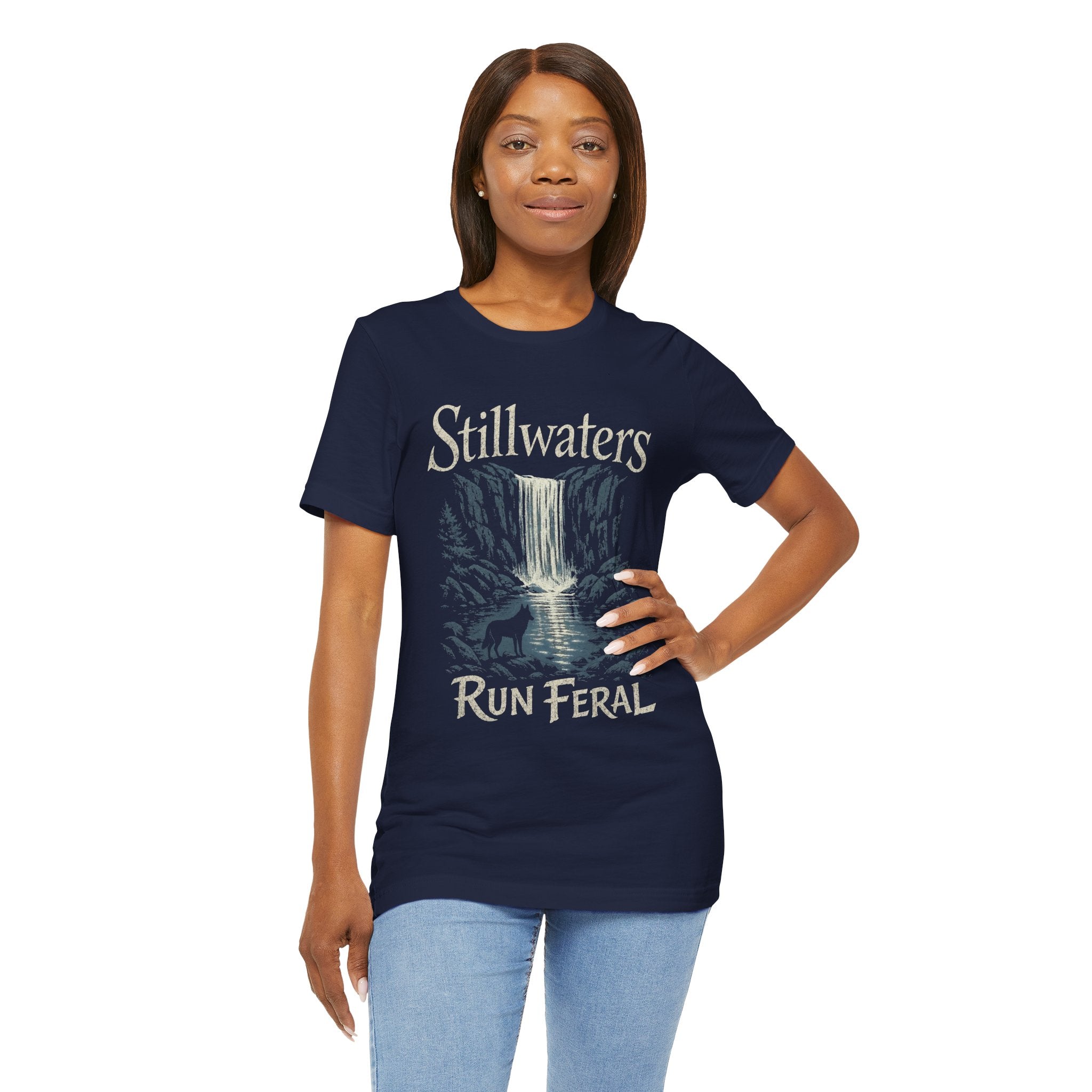 Stillwaters Run Feral T-Shirt — Waterfall Nature Graphic Tee