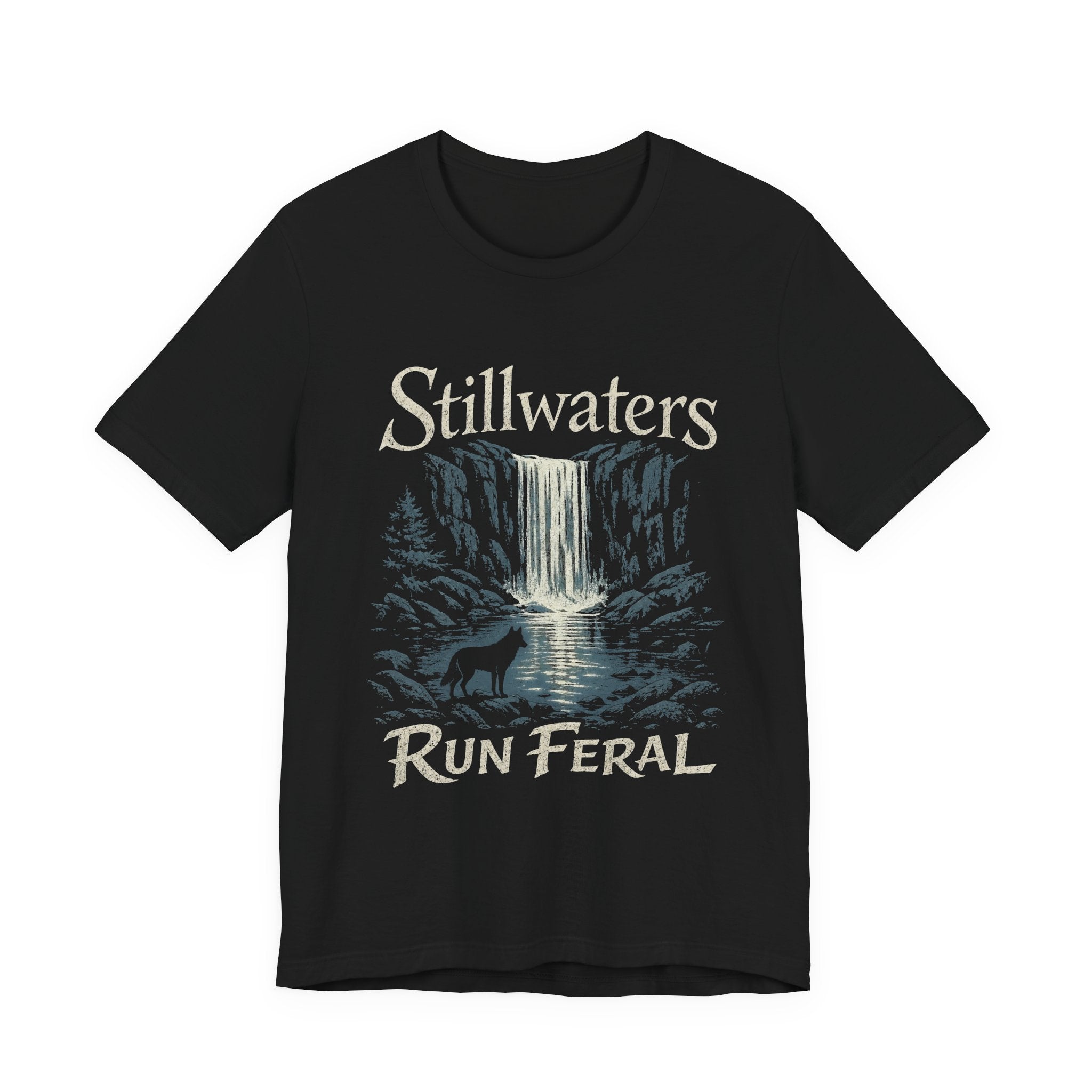 Stillwaters Run Feral T-Shirt — Waterfall Nature Graphic Tee
